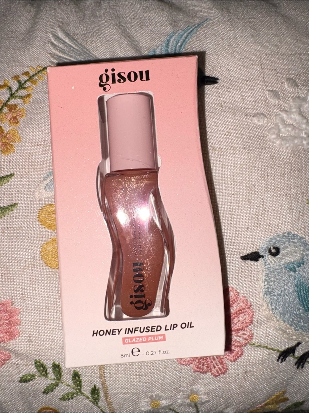 Gisou Honey Infused Hydrating Lip Oil - Glazed Plum (Sheer Nude Shimmer) NIB